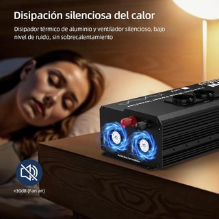 TAGEEBLU Inversor 3100W 24V 220V Onda Pura 4 tomas
