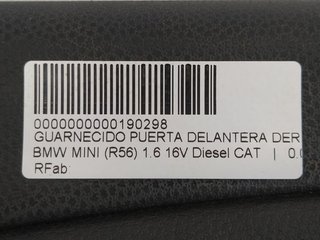 BMW MINI (R56) 1.6 16V Diesel CAT GUARNECIDO PUERTA DELANTERA DERECHA