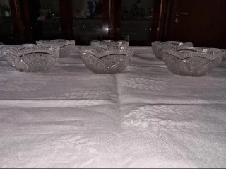 Fruttiera e 6 coppe cristallo anni '70
