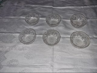 Fruttiera e 6 coppe cristallo anni '70