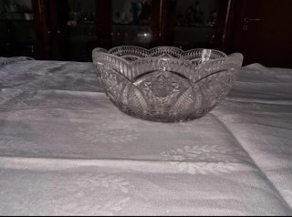 Fruttiera e 6 coppe cristallo anni '70