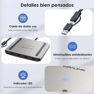 WAVLINK Adaptador Cuádruple Monitor macOS M1-M4