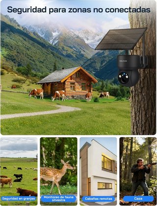 WOLFANG WT08 Cámara 4G LTE 2.5K Panel Solar