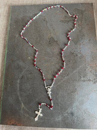 Rosario devozionale italiano perline cristallo