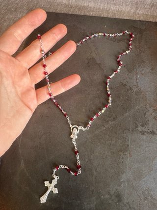 Rosario devozionale italiano perline cristallo