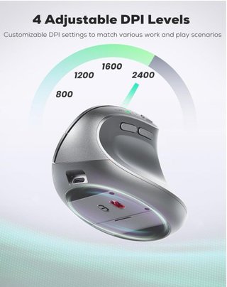 Nulea MD280 Ratón Vertical Bluetooth y 2.4G