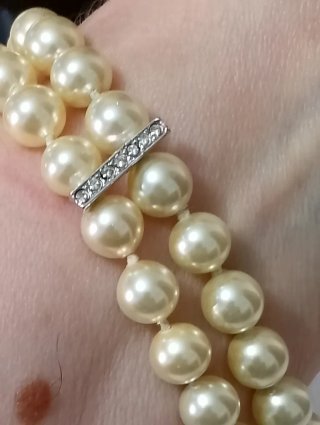 Bracciale perle vintage con chiusura gioiello