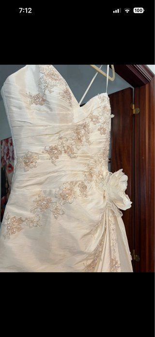 Vestido de Novia Blanco y dorado