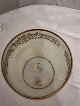 Calice in vetro decorato oro