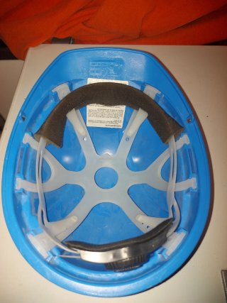Casco de seguridad azul homologado