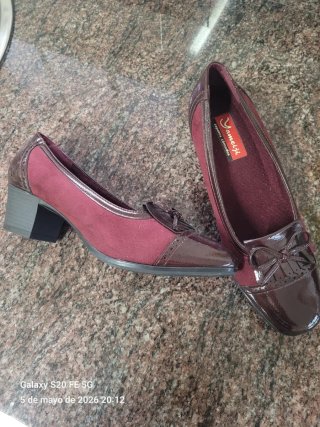 Zapatos Yameiji Mujer Talla 40 Marrón Rojo