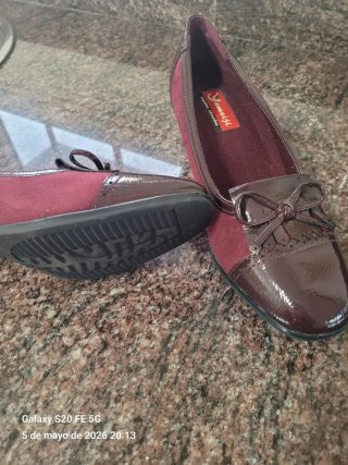 Zapatos Yameiji Mujer Talla 40 Marrón Rojo