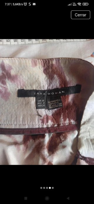 Falda Zara seda estampada