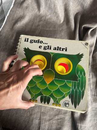 Gufo libro cartonato per bambini vintage