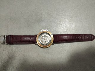 Orologio automatico scheletrato oro e marrone