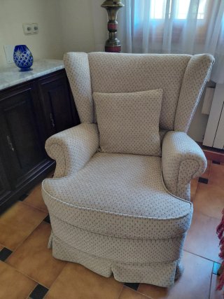 Poltrona relax beige e marrone