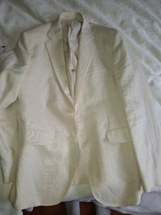 Chaqueta de lino hombre beige