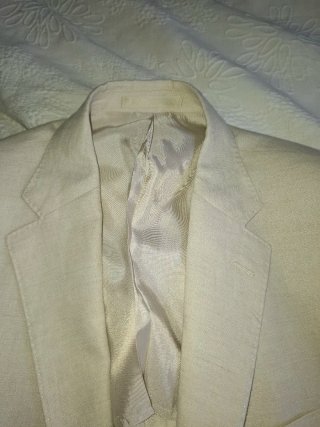 Chaqueta de lino hombre beige