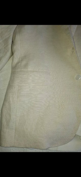 Chaqueta de lino hombre beige