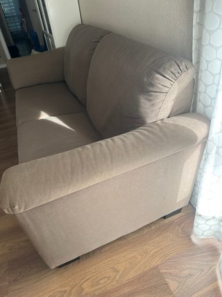 Sofá de tela beige/marrón