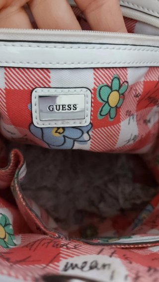 Borsa Guess bianca vernice