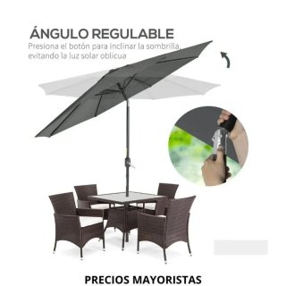 Sombrilla Jardín 260 x 235 Reclinable SIn Pie