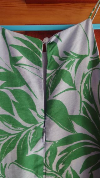 Mono Mango estampado hojas verde y azul, Nuevo