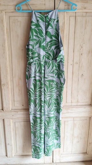 Mono Mango estampado hojas verde y azul, Nuevo