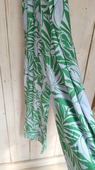 Mono Mango estampado hojas verde y azul, Nuevo