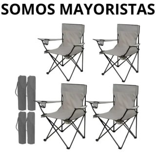 Pack 4 Sillas Plegables Camping Pesca Piscina