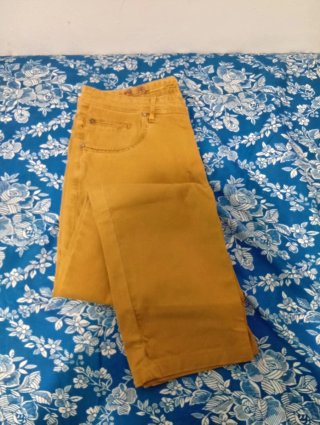 Pantalones largos algodón naranja/amarillo talla46