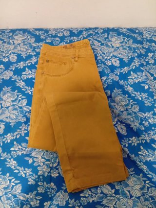 Pantalones largos algodón naranja/amarillo talla46