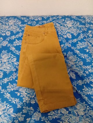 Pantalones largos algodón naranja/amarillo talla46