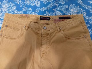 Pantalones largos algodón naranja/amarillo talla46