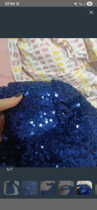 Vestito corto blu con paillettes