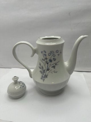 Teiera in porcellana con fiori blu Bavaria
