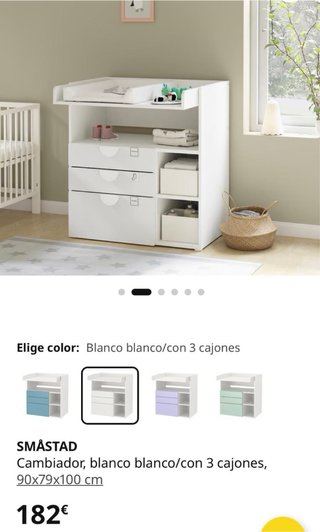 Cambiador para bebe Smastad, blanco