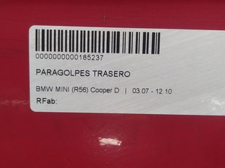 BMW MINI (R56) 1.6 16V Diesel CAT PARAGOLPES TRASERO