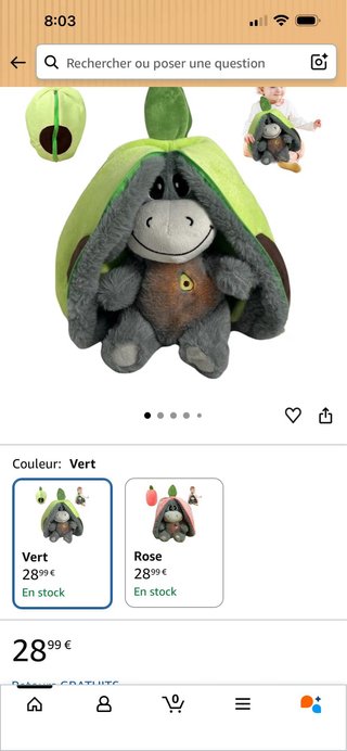 Peluche aguacate burro