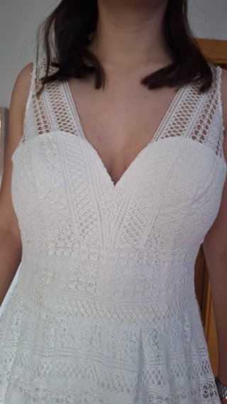 Vestido de Novia Talla 38 Encaje con Can can