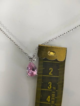 Gargantilla acero inoxidable con colgante rosa