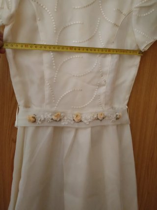 Vestido comunión blanco  crudo talla 6