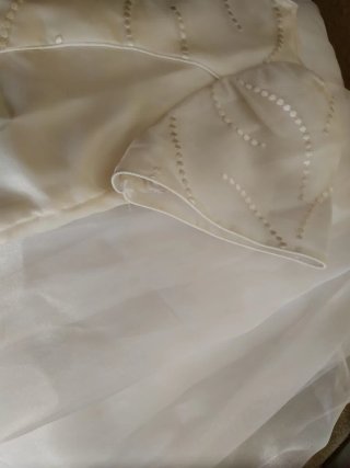 Vestido comunión blanco  crudo talla 6