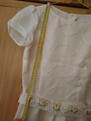 Vestido comunión blanco  crudo talla 6