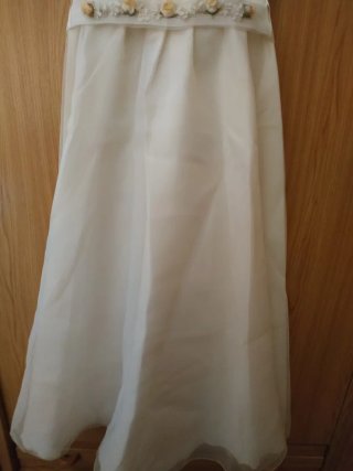 Vestido comunión blanco  crudo talla 6