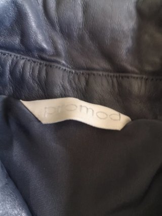 Giubbino donna pelle modello bomber blu