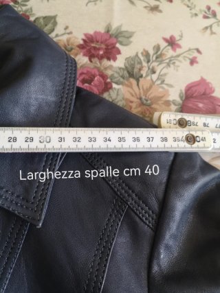 Giubbino donna pelle modello bomber blu