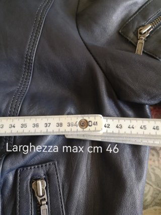 Giubbino donna pelle modello bomber blu