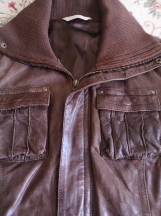 Giubbino vintage pelle donna marrone