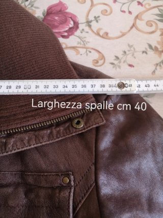 Giubbino vintage pelle donna marrone